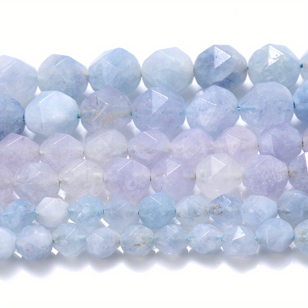 6 8 10mm natural aquamarine stone beads   loose spacer beads for jewelry making diy bracelet necklace accessories details 2