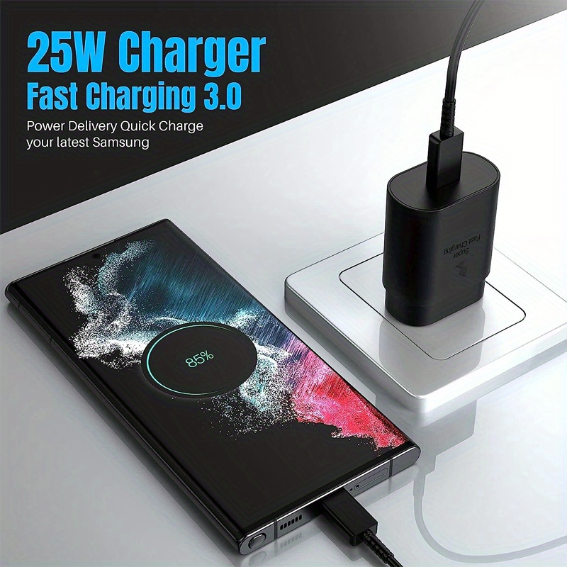 2 packs fast charging type c 25w usb c super fast charger type c wall charger block 6ft cable for android phone cable for samsung galaxy s23 s22 plus s20 s21 ultra note 20 travel charger details 4