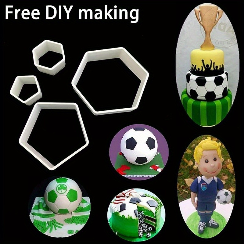 Soccer Ball Pattern Fondant Gumpaste and Cookie Cutting Tool, Size: 4