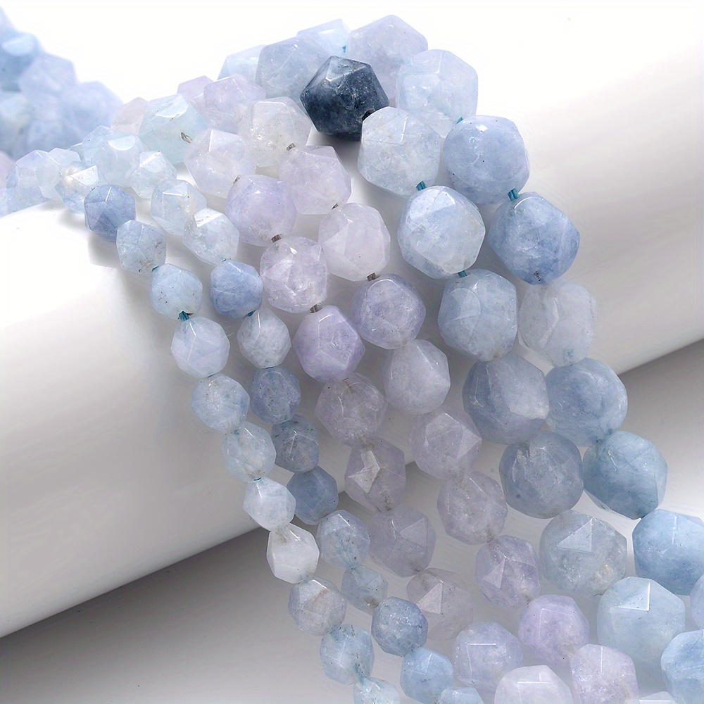 6 8 10mm natural aquamarine stone beads   loose spacer beads for jewelry making diy bracelet necklace accessories details 1