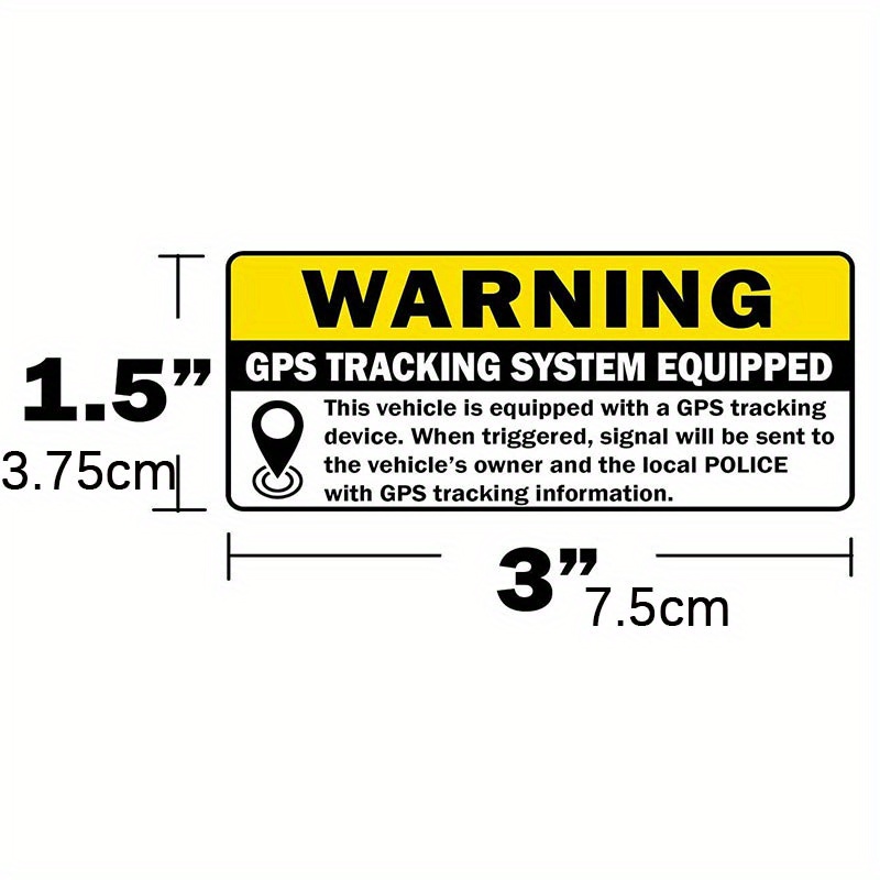 Gps Tracking Sticker Anti theft Car Vehicle Warning Sign - Temu