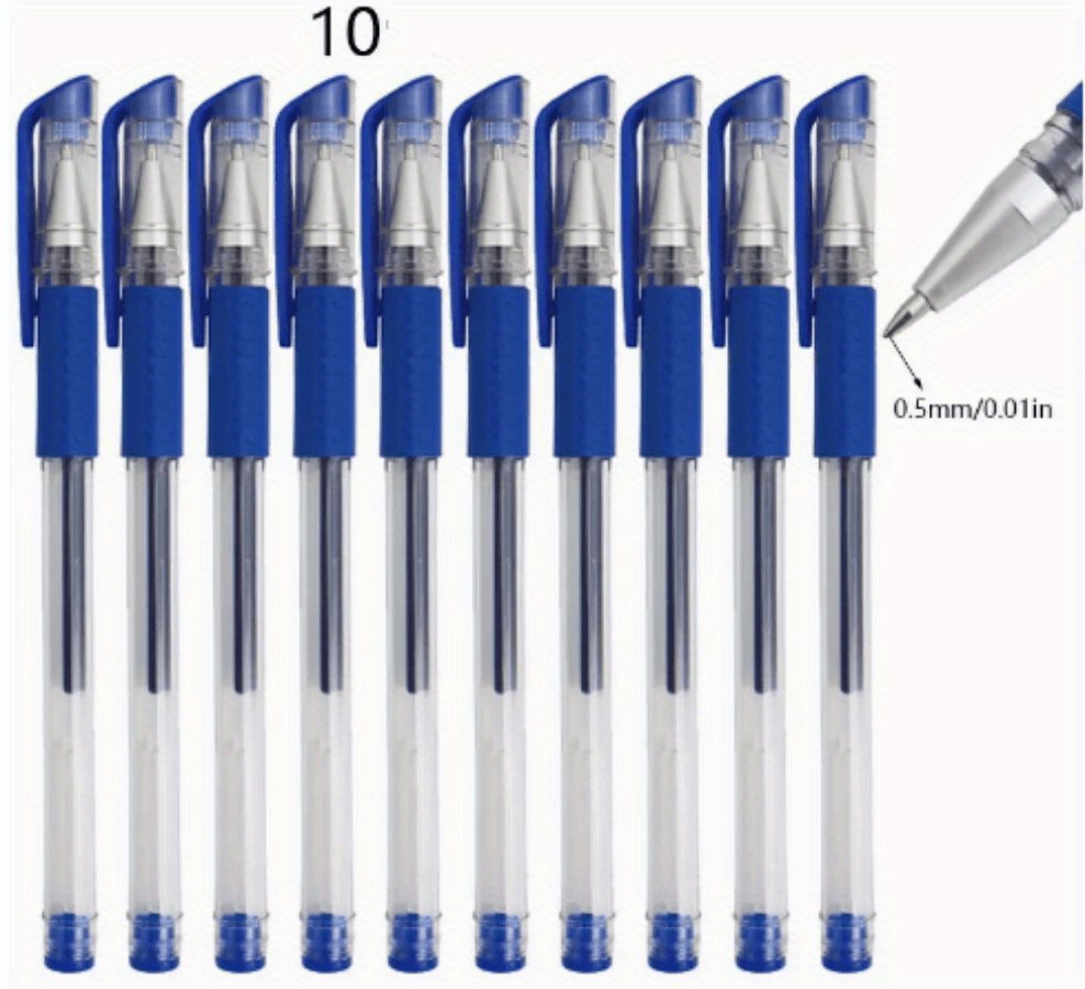 10pcs 0.5mm Bolígrafos Gel Punta Bala Escribir Firmas - Temu Chile