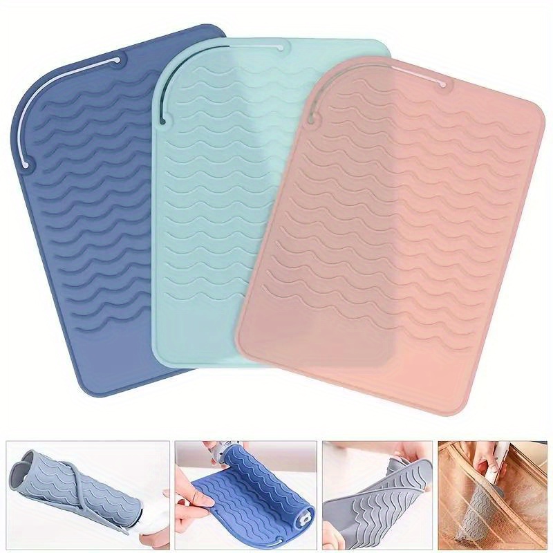 Hair Straightener Mat Silicone Heat Resistant Pad Hair Iron - Temu