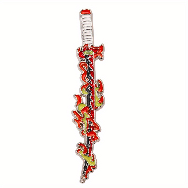 Anime Demon Slayer Brooch Enamel Kimetsu no Yaiba Sword Pins Weapon Badge  Fans Cosplay Souvenir Props Backpack Jewelry Gift