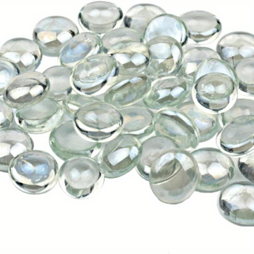 Glass Flat Marbles, Clear