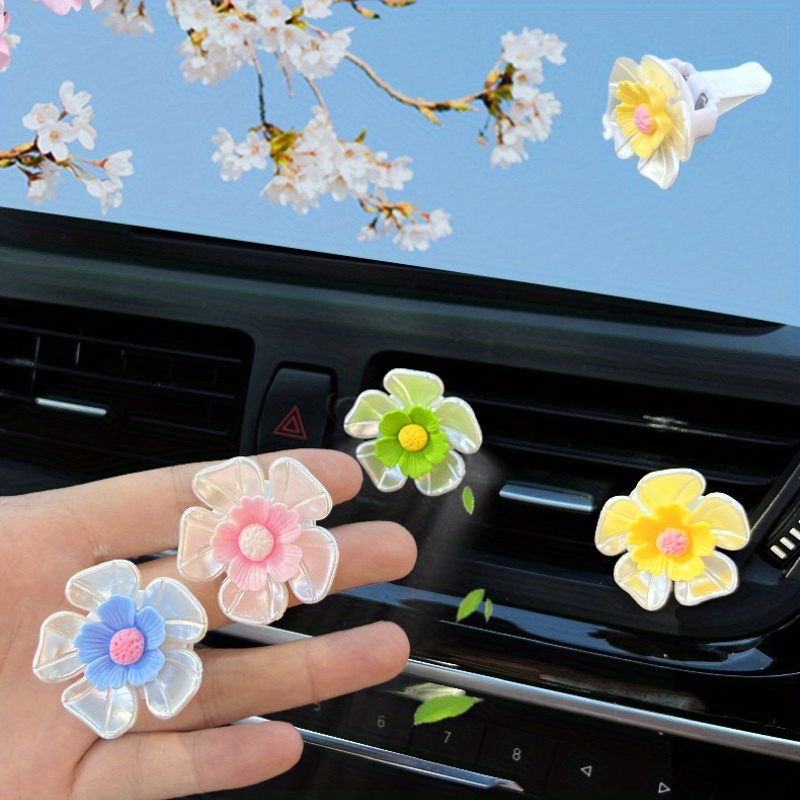 6 Stück Blumen Auto Entlüftungsklammern Mit Duftpads Bunte - Temu