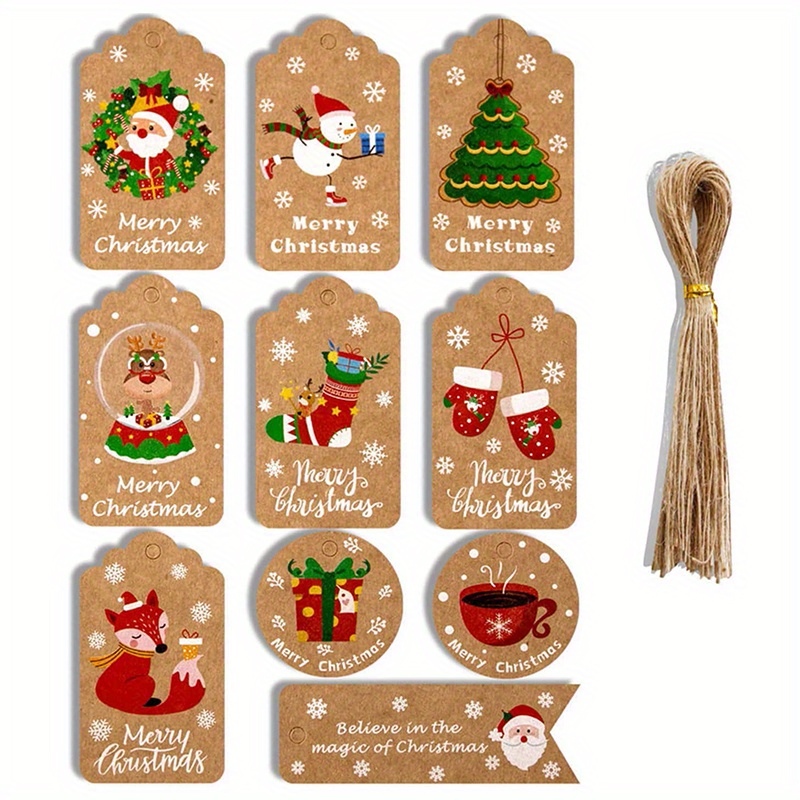 christmas gift decoration hanging cards contains hemp rope - Temu Australia