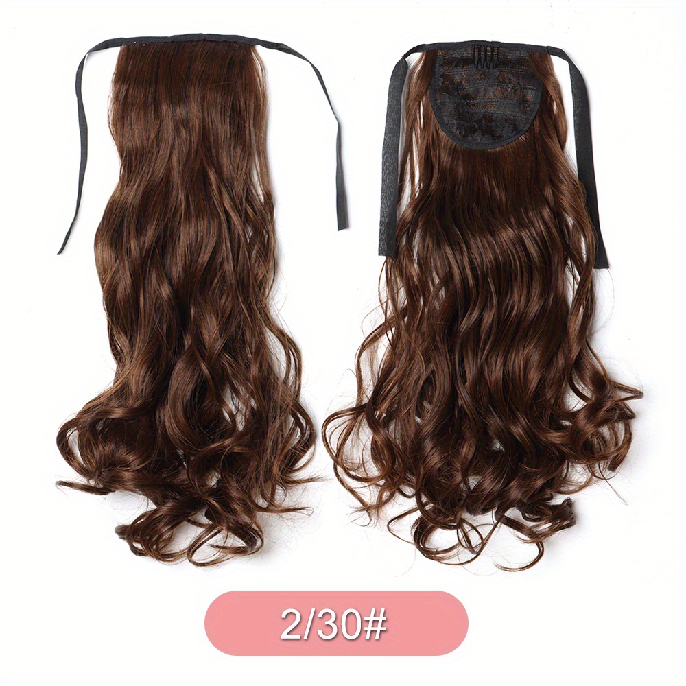 Large Curly Wave Ponytail Extension Synthetic Hair For Women