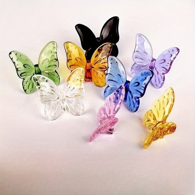 LONGWIN Blaue Kristalle fliegende Schmetterlinge Figuren Sammlerstück  Kristall Tier Heimdekoration Ornamente