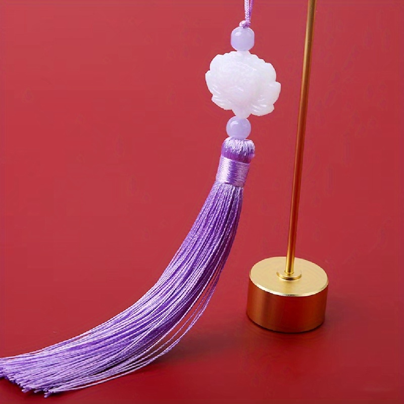 White Jade Lotus Tassels Hanging Handmade Chinese Knot Feng - Temu