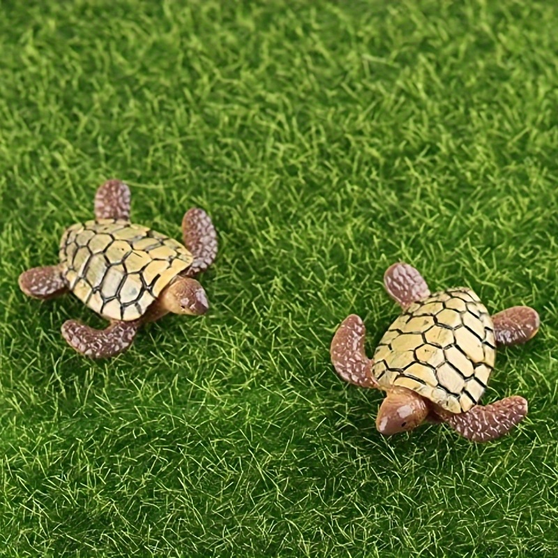  Exine 22 Pcs Resin Mini Turtles Miniature Turtle Statue  Miniature Figurines Fairy Garden Accessories Cake Toppers Decoration Set  For Succulent Planter Moss Landscape DIY Terrarium Home Décor