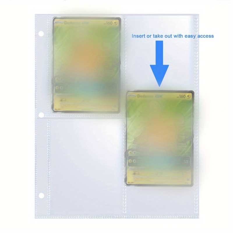 400 Pockets 2.5x3.5 Ultra Clear Trading Card Sleeves Binder Sheets 4  Pocket For Pokemon Cards, Football, Pro Sports Photo Protector A5 MTG, TCG,  YuGi