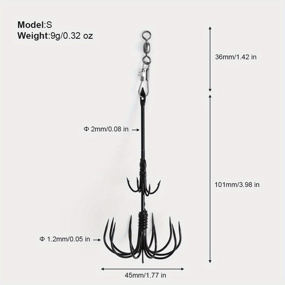 Durable Stainless Steel Double Layer Squid Hook Fishing - Temu