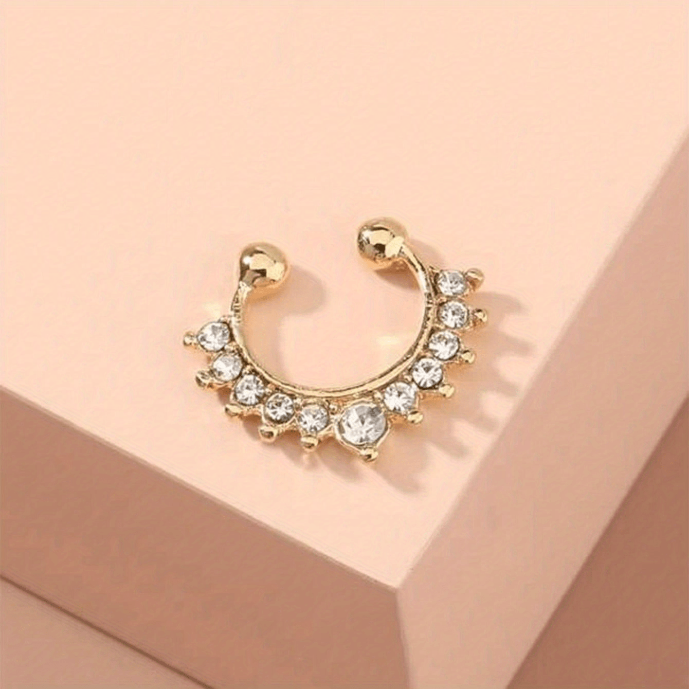 Fashionable Synthetic Zirconia Crystal Fake Nose Ring