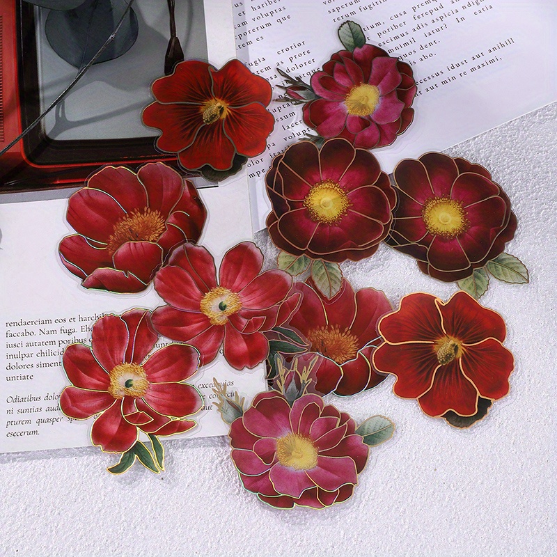 Vintage Flower Scrapbook Stickers Perfect For Diy Journals - Temu