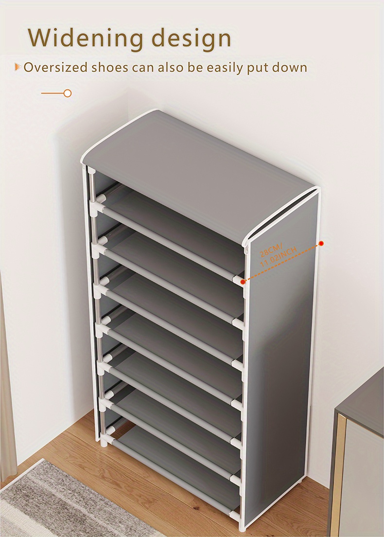 Floor Standing Shoes Rack With Non-woven Zipper Cover, Dustproof Shoes  Storage Cabinet, Suitable For Corridor, Entrance, Bedroom, Living Room,  Dorm, Office - Temu