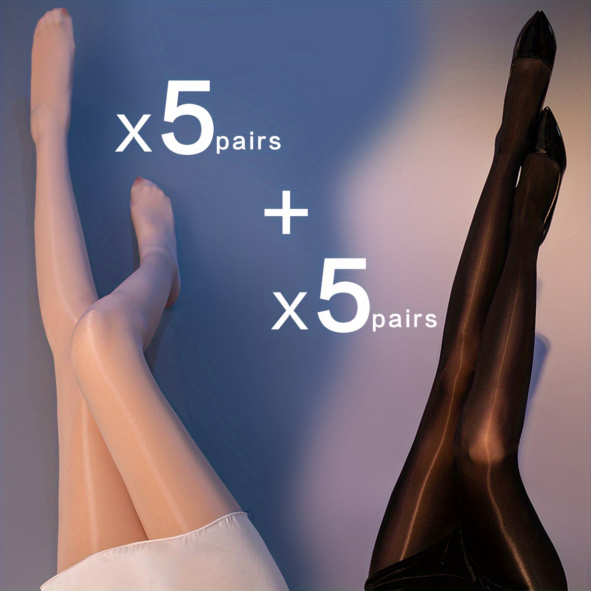 US Women's Oil Shiny Footed Pantyhose Tights Glossy Pantyhose