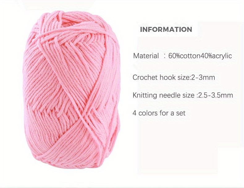 Milisten 12Pcs Milk Yarn Cotton Crochet Knitting Wool Yarn Chunky  Hand-Woven Soft DIY Craft Yarn for Starter kit (Random Color)