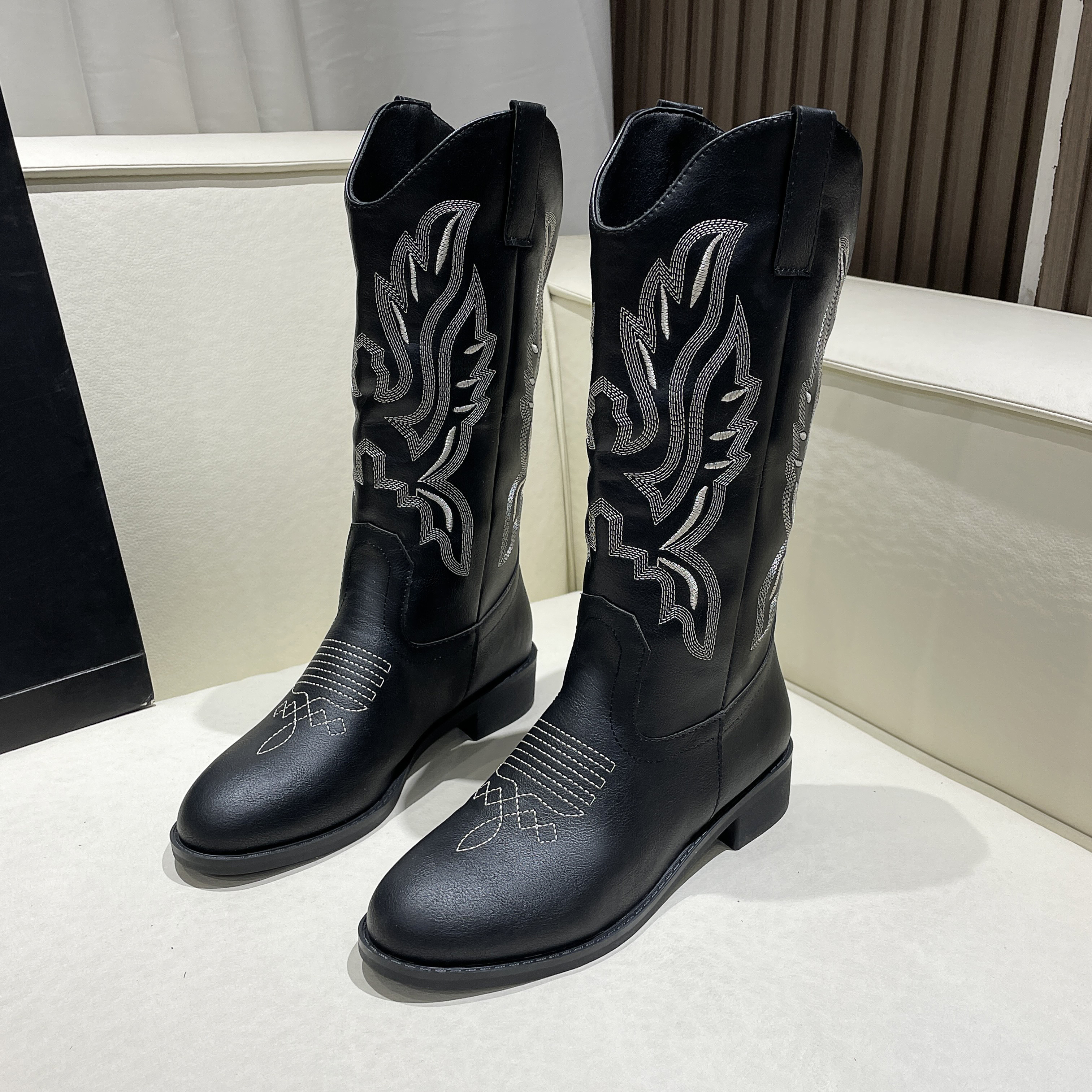 Faux leather cowboy boots on sale mens