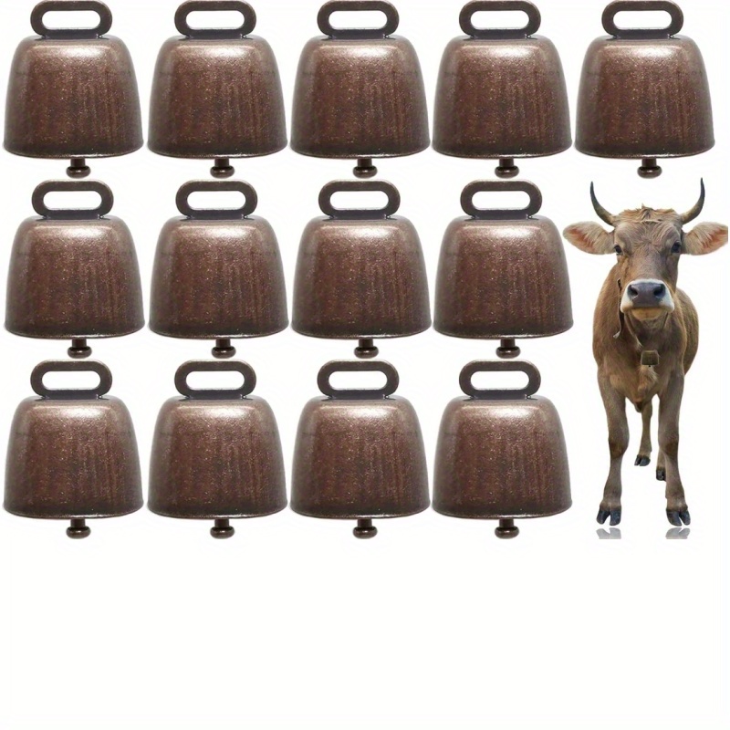 13pcs Vintage Style Metal Cow Bell For Grazing Cattle Animal Anti-Lost  Accessories Bell Often Used In Cheering Loudly Calling Bell