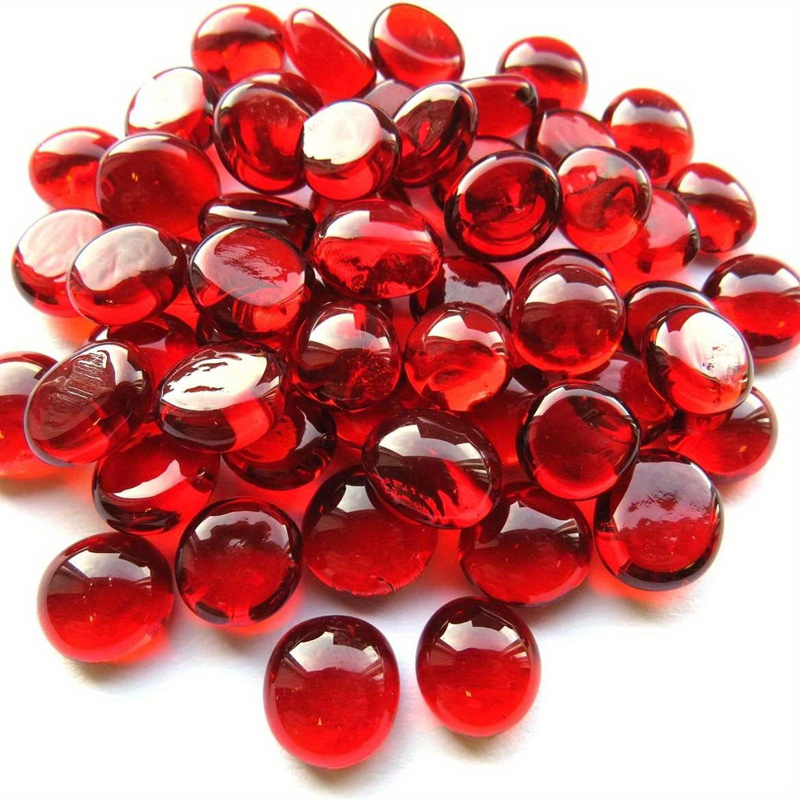 NUOLUX 100pcs Mini Glass Gems Mixed Colour Mancala Stones Flat Bottom  Marble Beads 