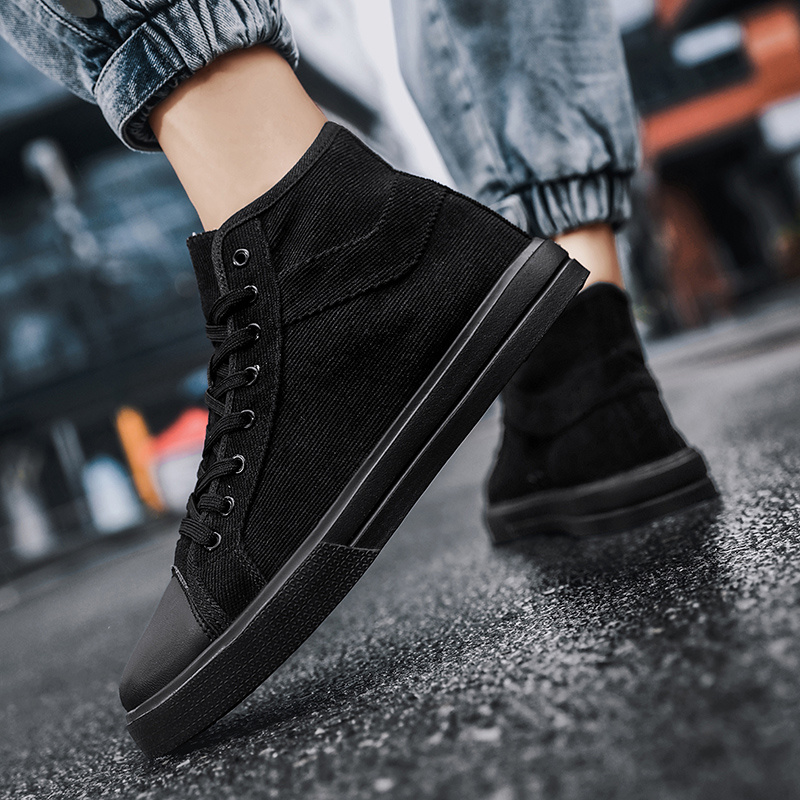 Men canvas shoes hot sale high top sneakers