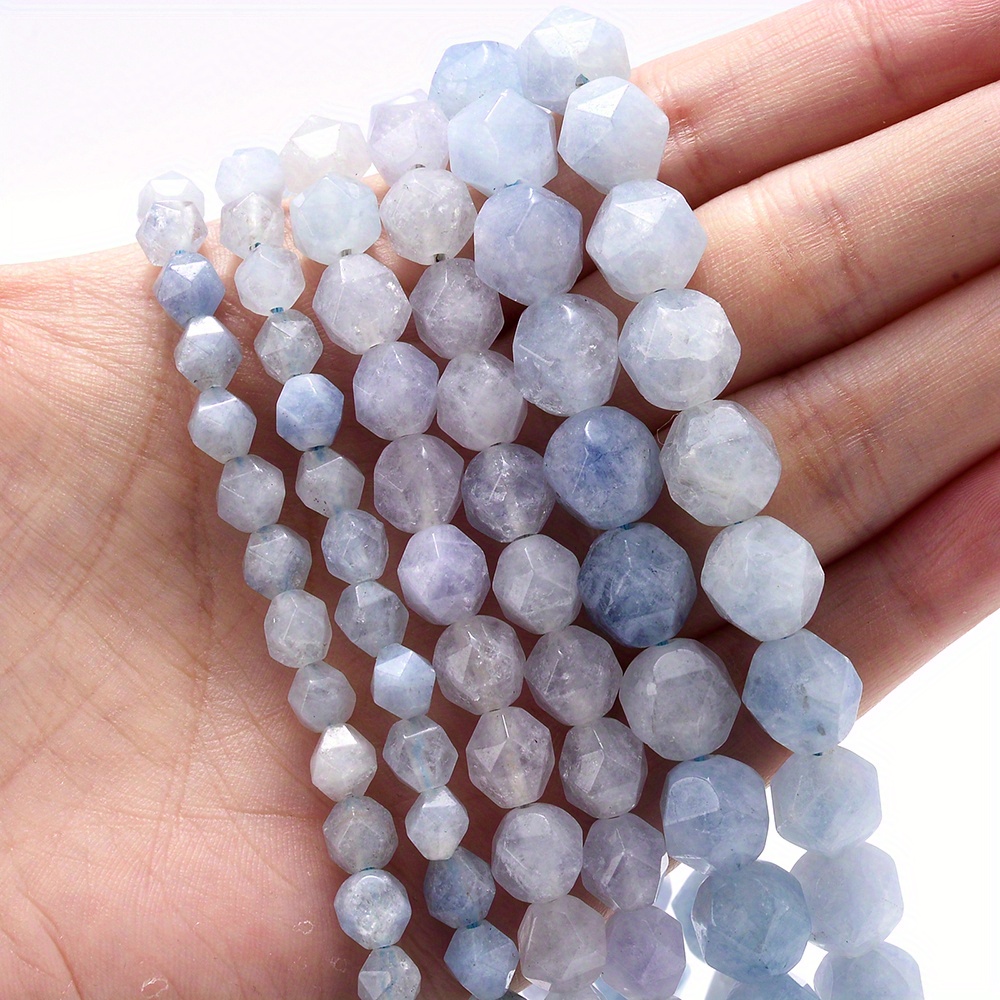 6 8 10mm natural aquamarine stone beads   loose spacer beads for jewelry making diy bracelet necklace accessories details 0