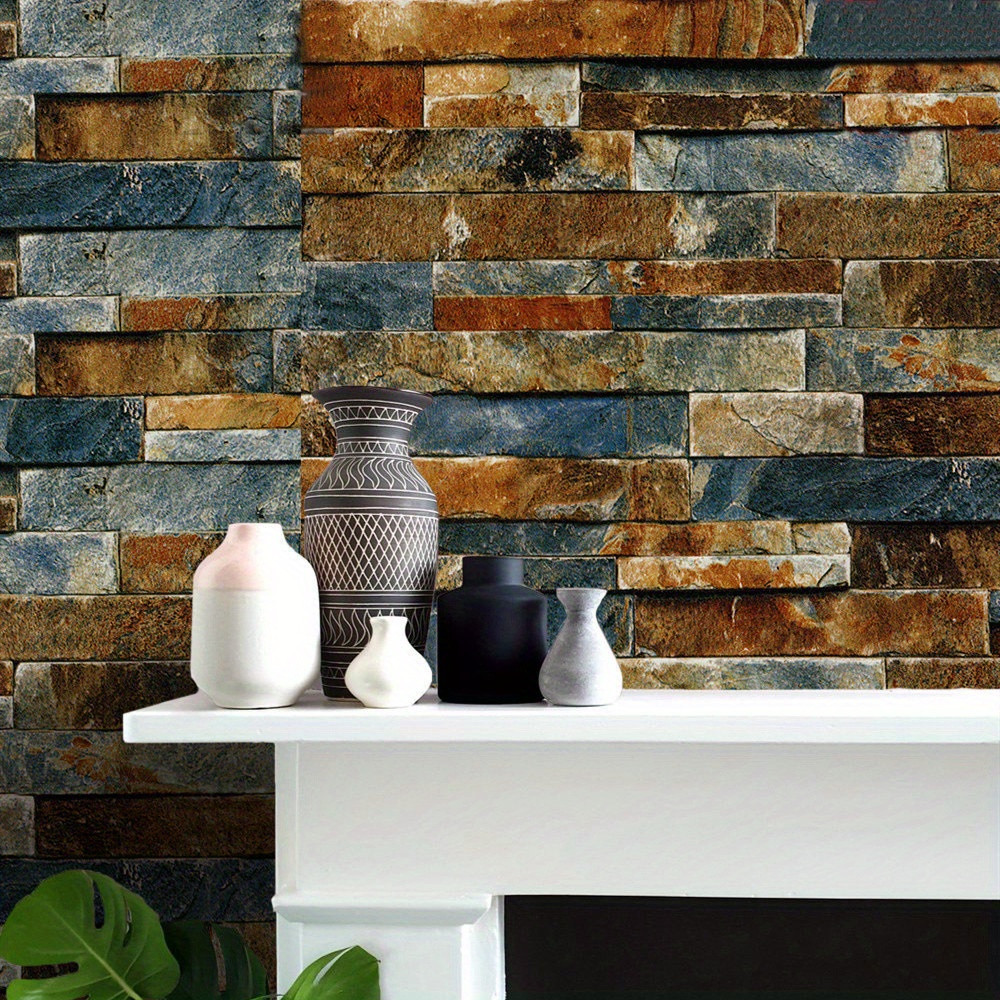 3d Retro Red Brick Decorative Wallpaper Simulated Thickened - Temu