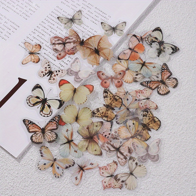 Retro Butterfly Sticker Hand Account Diy Decoration - Temu