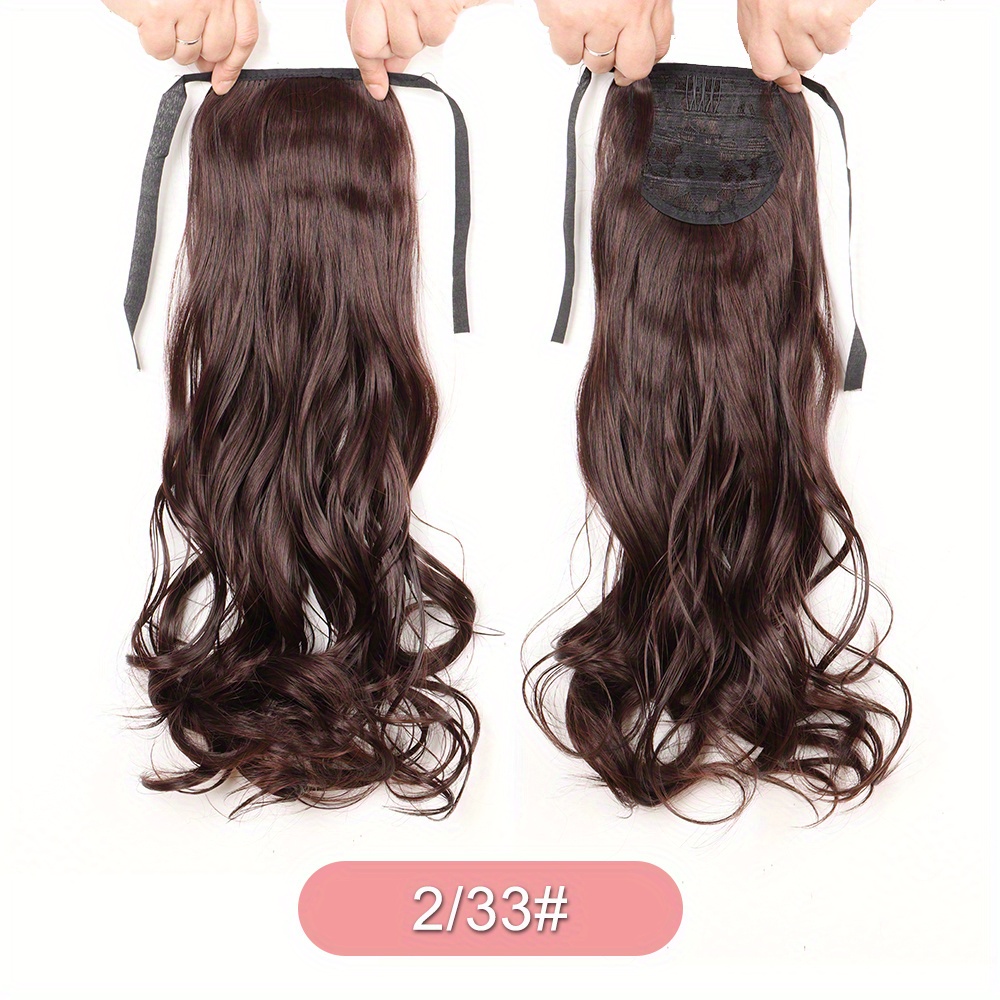 Large Curly Wave Ponytail Extension Synthetic Hair For Women