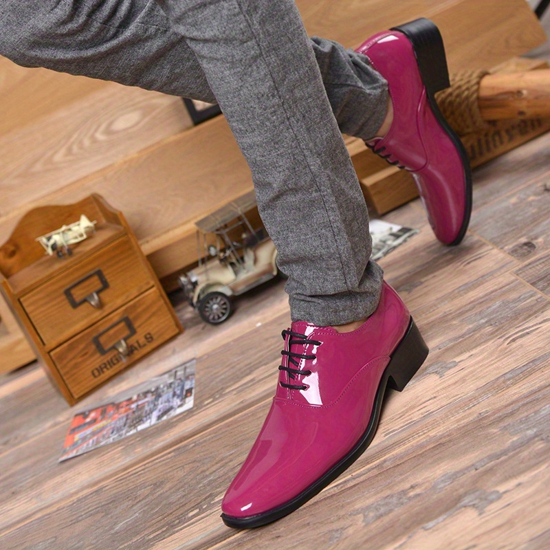 Men's Bright Color Oxford Shoes, Lace-up Front Dress Shoes For Men, Dance  Prom Ballroom - Temu Austria