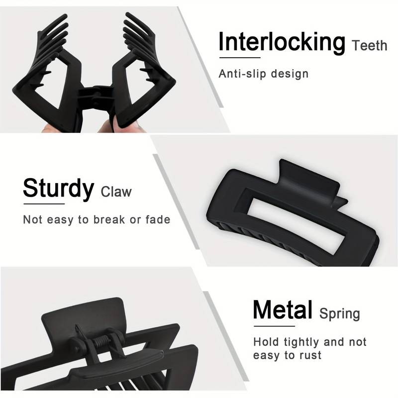 Artstar 2-Piece Large Jaw Hair Clip Claw Set - Green & Brown - 80x60mm, Waterproof Polycarbonate