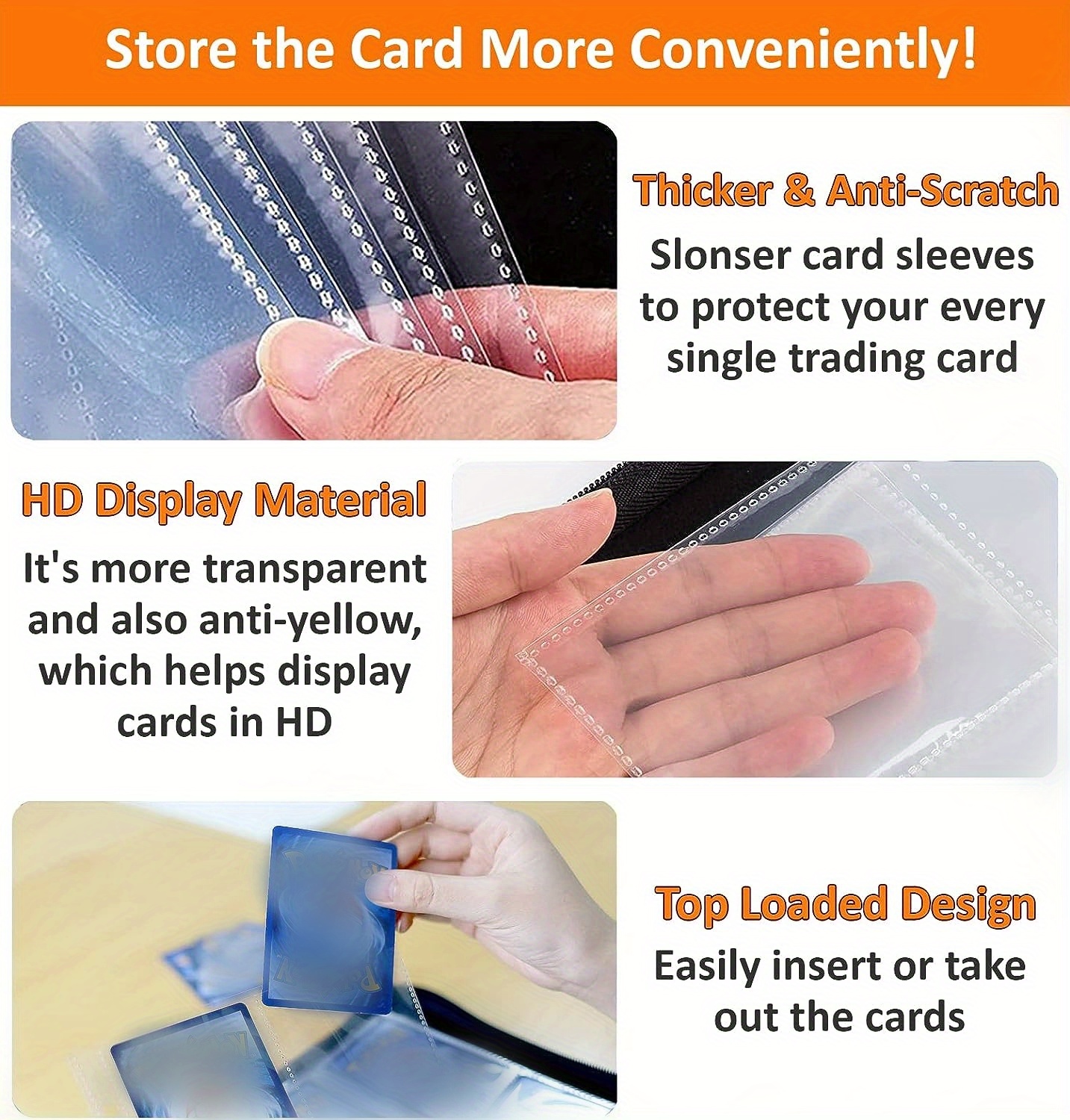 400 Pockets Ultra Clear Trading Card Sleeves Binder Sheets 4 - Temu