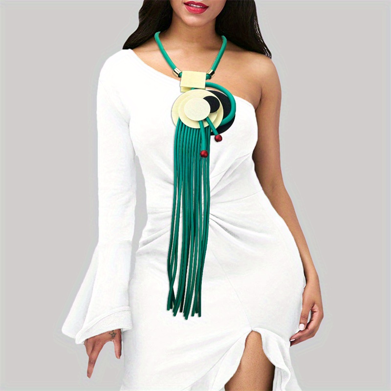 Handmade Long Wooden Bead Necklace - Ethnic Boho Hippy Accessory For Men And Women In Ivory, Brown And Burgundy - UK - Foto 8