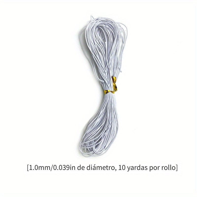 HOME-X Cordón elástico plano, material para manualidades y costura, cuerda  elástica plana elástica, polipropileno/látex, ¼ de pulgada de ancho, 25