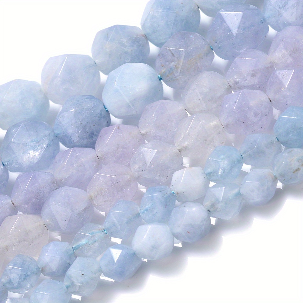 6 8 10mm natural aquamarine stone beads   loose spacer beads for jewelry making diy bracelet necklace accessories details 3