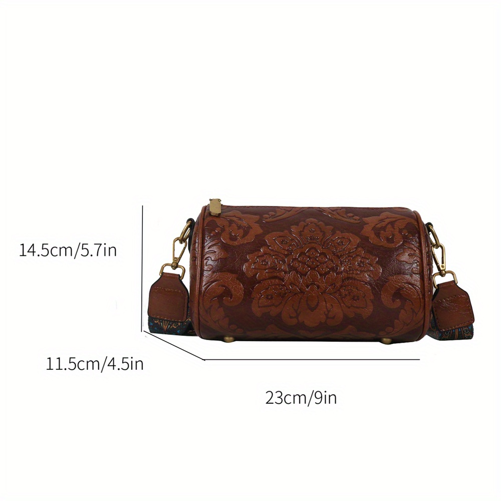 Brenice embossed flower handbags vintage capacity 2025 bohemian shoulder bags