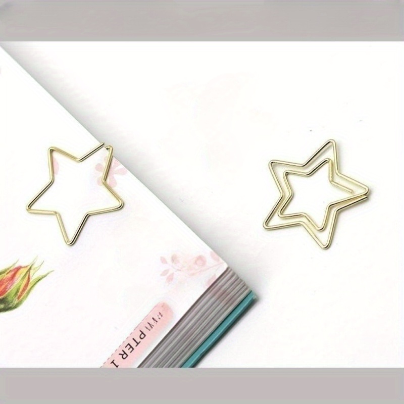 30pcs Star Metal Paper Clips Bookmarks For Office Notebook Accessory School Stationery Gifts Accessory
