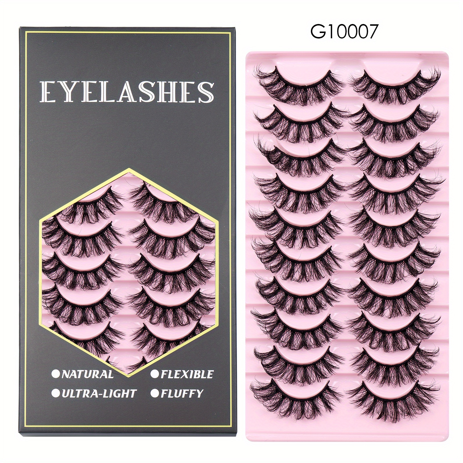 10 Pairs Thick Curling Messy Faux Mink False Eyelashes