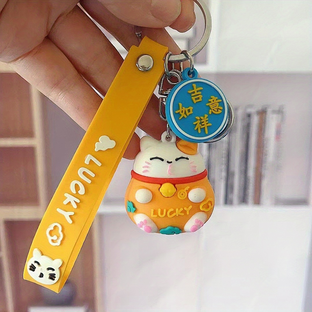Lucky Cat Keychain Chinese Cute Lucky Cat Key Chain Goodie Bags