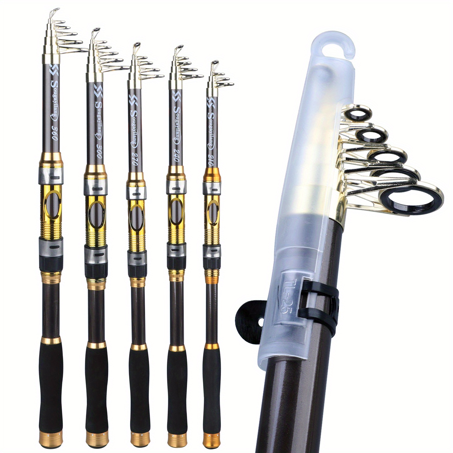 Sougayilang Top Quality 1.8M-3.3M Portable Telescopic Carp Fishing Rod Hard  FRP Carbon Fiber Fishing Rod Sea Rod