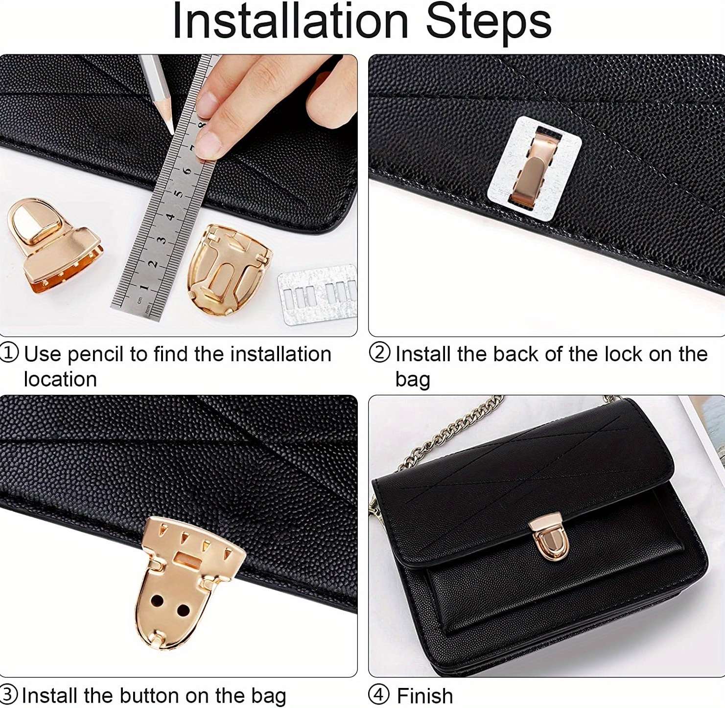 Metal Bag Turn Lock Leather Craft Women Bag Handbag Shoulder - Temu