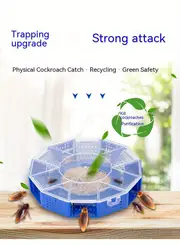 1pc eco friendly reusable roach catcher 1pc cockroach trap box for indoor kitchen indoor and outdoor insect traps indoor outdoor house kitchen plants trees flying insects pest control details 0