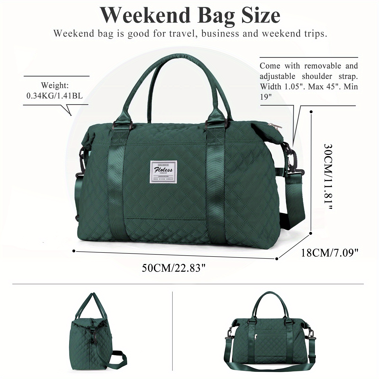 Large Capacity Travel Luggage Bag Sets, Soldi Color Argyle Pattern Handbag  & Shoulder Square Bag - Temu