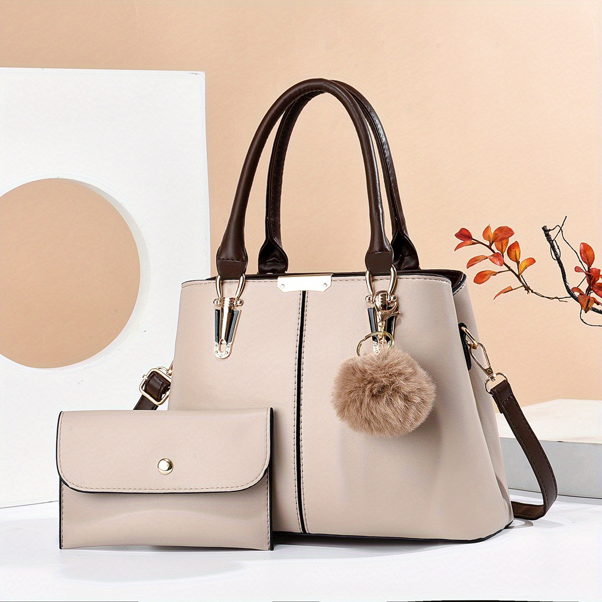 Women Bags Set 2 Pcs Leather Handbag Women Tote Bag Ladies