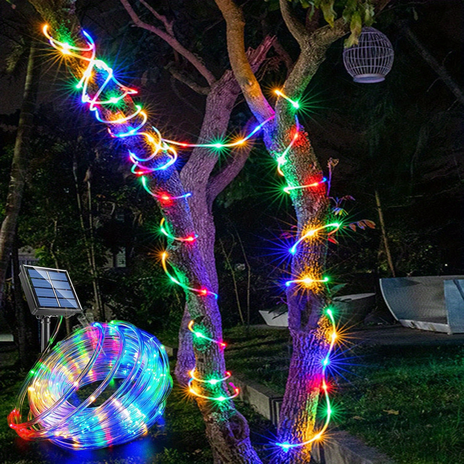 Solar Rope Light Waterproof Outdoor Led Fairy String Tube - Temu