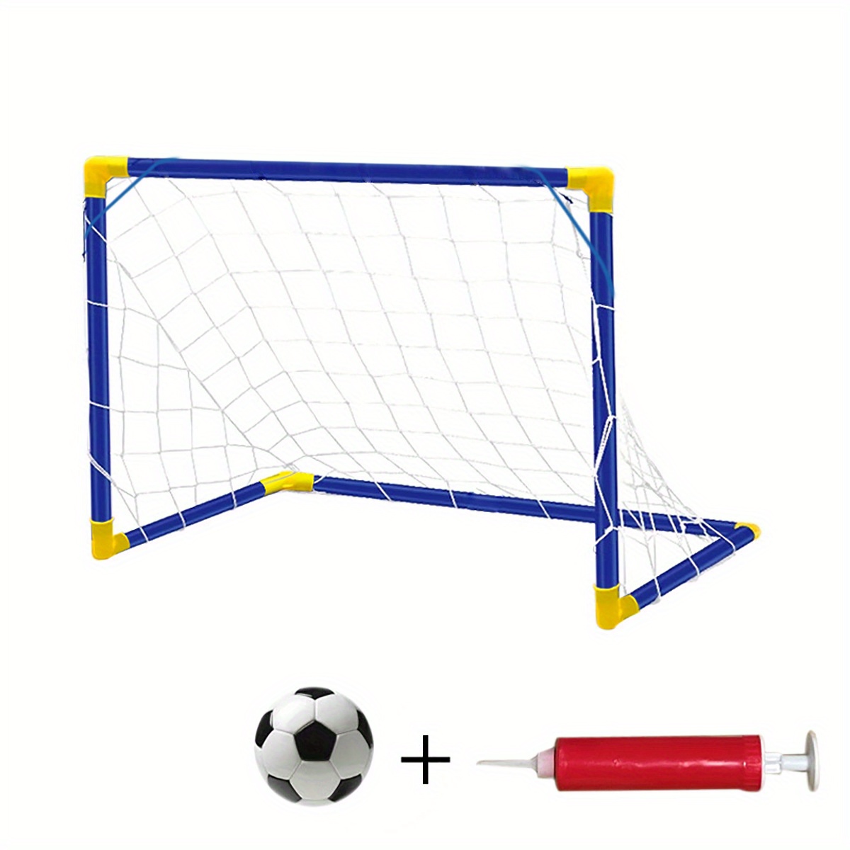 Tradineur - Portería montable de fútbol - Incluye balón de fútbol e  inflador - Ideal para niños y para el jardín, la playa o el