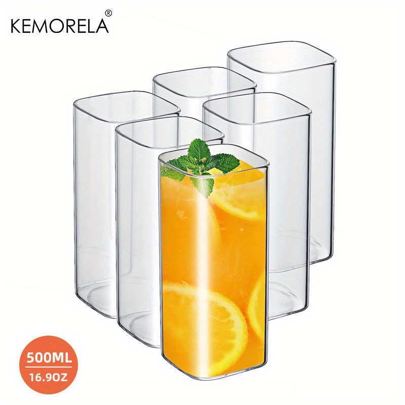 Square Drinking Glasses, Lead-free Glass, Glass Drink Tumblers, Elegant Bar  Glassware For Water, Juice, Beer, Drinks, Cocktails And Mixed Drinks,  Summer Winter Drinkware, Back To School Supplies - Temu France