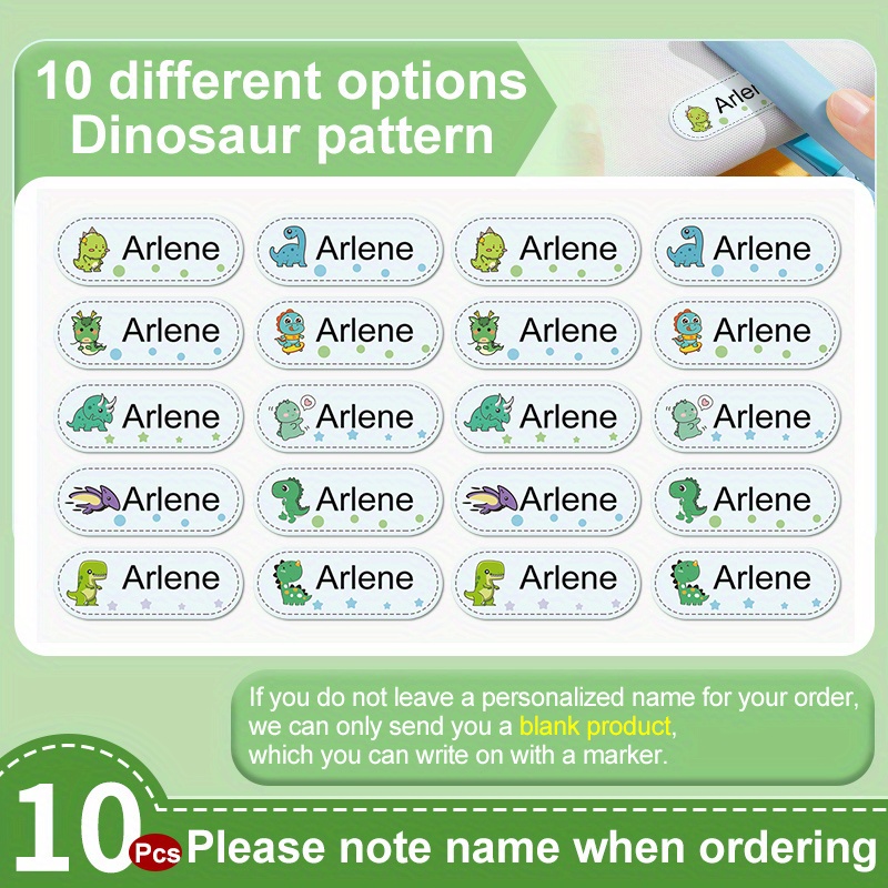 All purpose Personalized Name Labels For Kids Dinosaur - Temu
