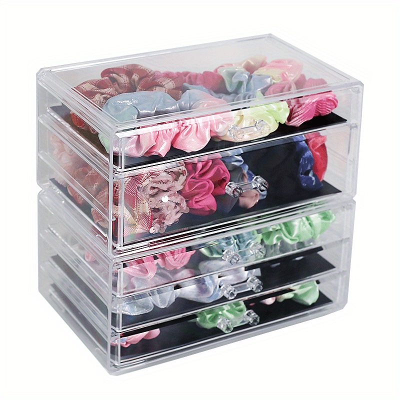 transparent dustproof hair accessories storage jewelry box elastic band hair ring with hair clip comb box large capacity jewelry storage box details 7